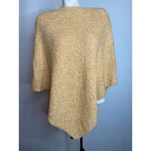 J Jill Specked Yellow Super Soft Cozy Poncho OS Size S-L
